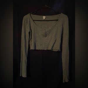 Colsie - Women's Xs Ribbed Cropped Thermal Long Sleeve